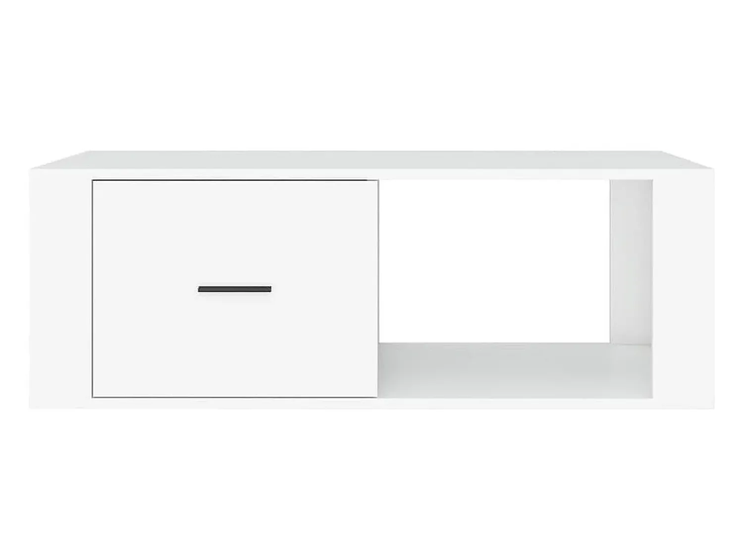 New Mesa de centro | Mesa de apoio 100x50.5x35 cm derivados de madeira Branco