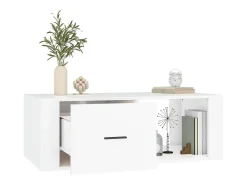 New Mesa de centro | Mesa de apoio 100x50.5x35 cm derivados de madeira Branco
