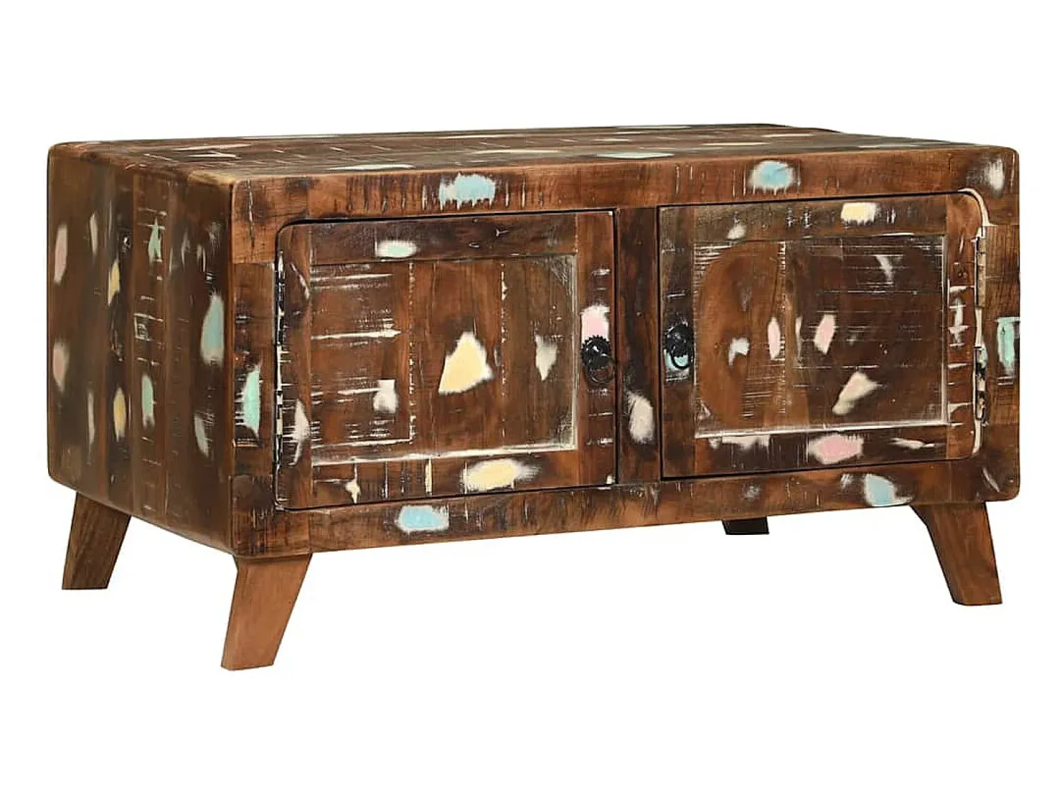 Clearance Mesa de centro | Mesa de apoio Multicolor Madeira recuperada maciça Multicor
