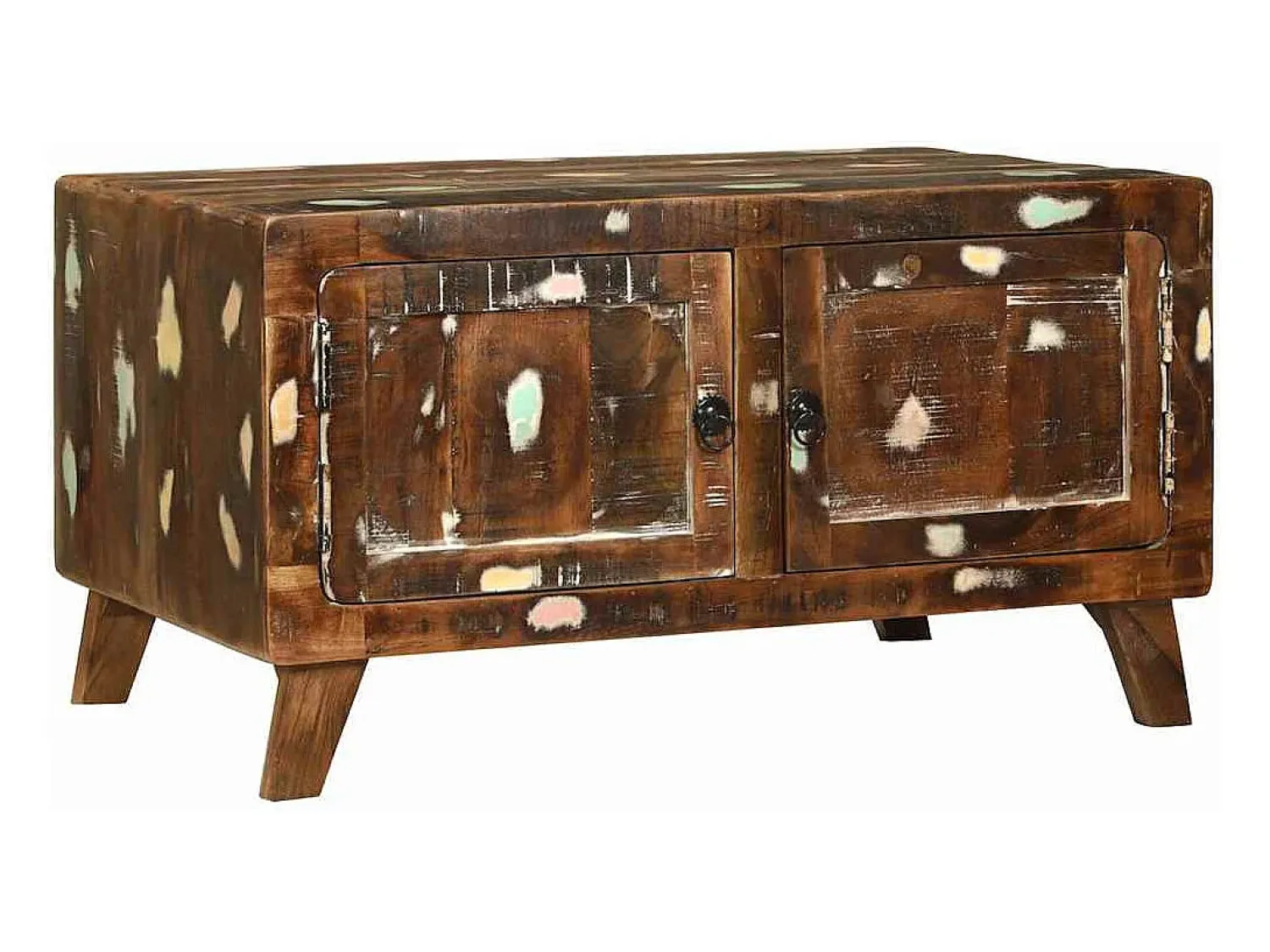 Clearance Mesa de centro | Mesa de apoio Multicolor Madeira recuperada maciça Multicor