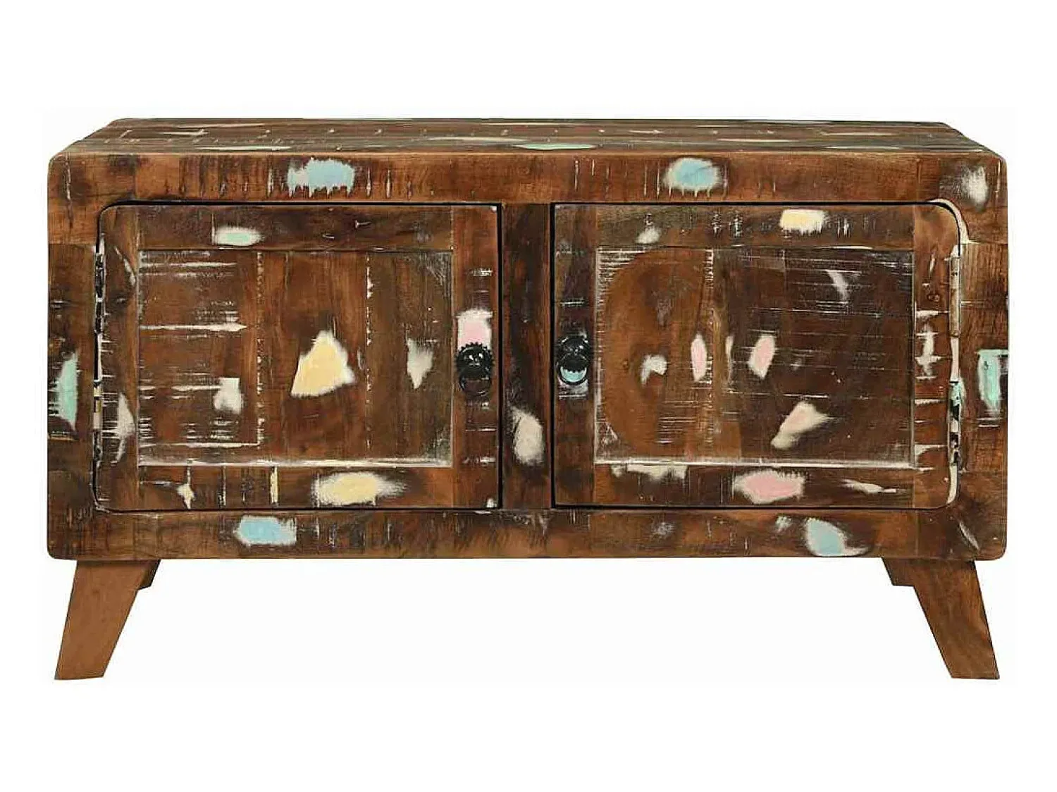 Clearance Mesa de centro | Mesa de apoio Multicolor Madeira recuperada maciça Multicor