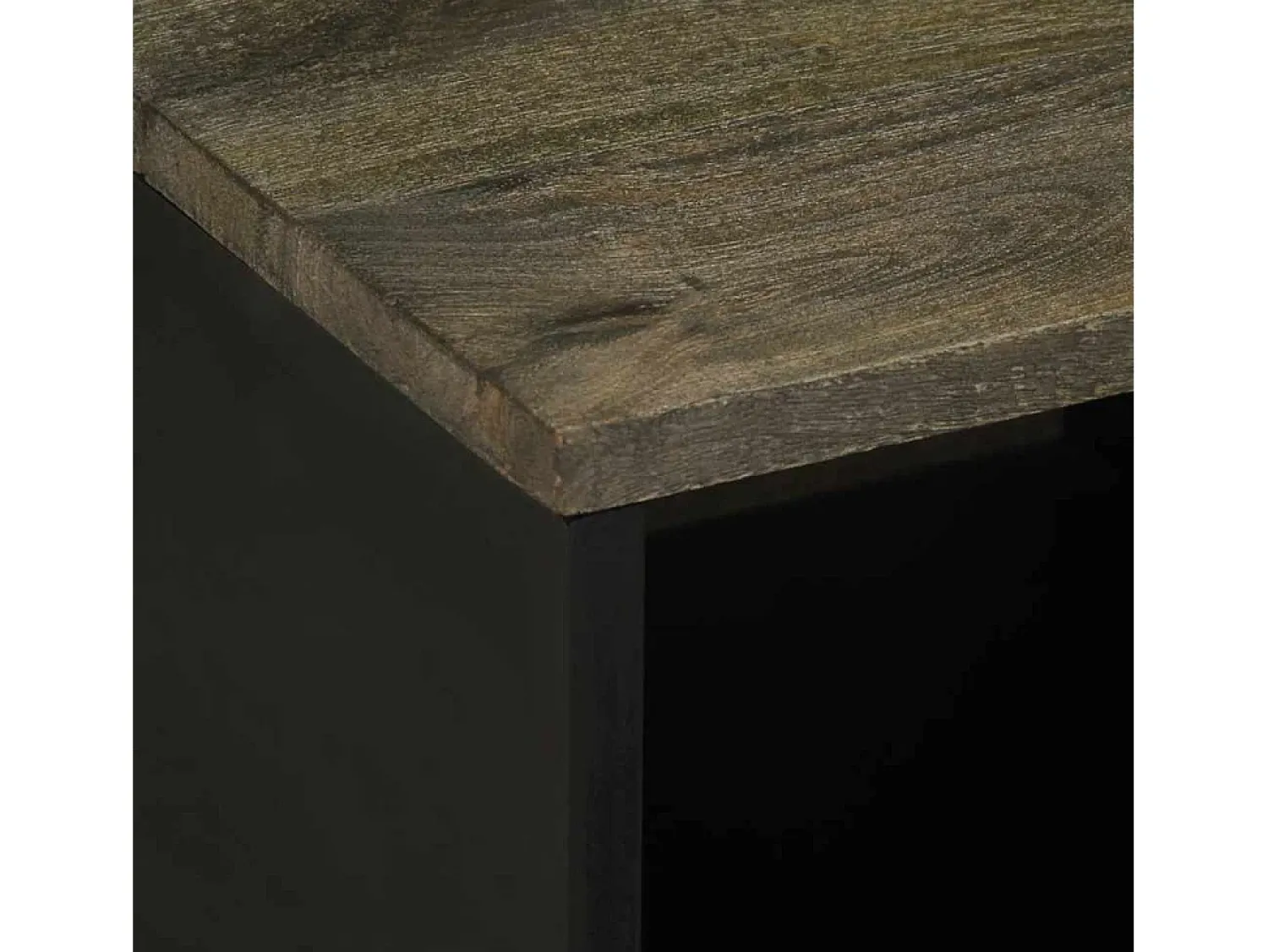 Mesa De Centro* Mesa de centro | Mesa de apoio 80x50x40 cm madeira de mangueira maciça Preto