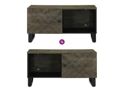 Mesa De Centro* Mesa de centro | Mesa de apoio 80x50x40 cm madeira de mangueira maciça Preto