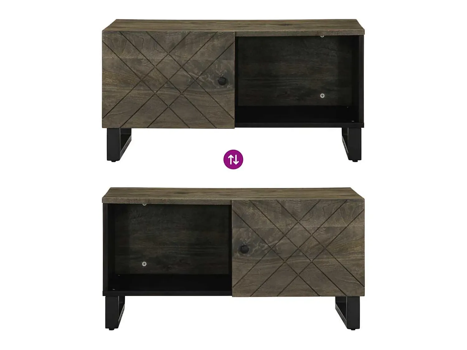 Mesa De Centro* Mesa de centro | Mesa de apoio 80x50x40 cm madeira de mangueira maciça Preto