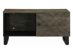 Mesa De Centro* Mesa de centro | Mesa de apoio 80x50x40 cm madeira de mangueira maciça Preto