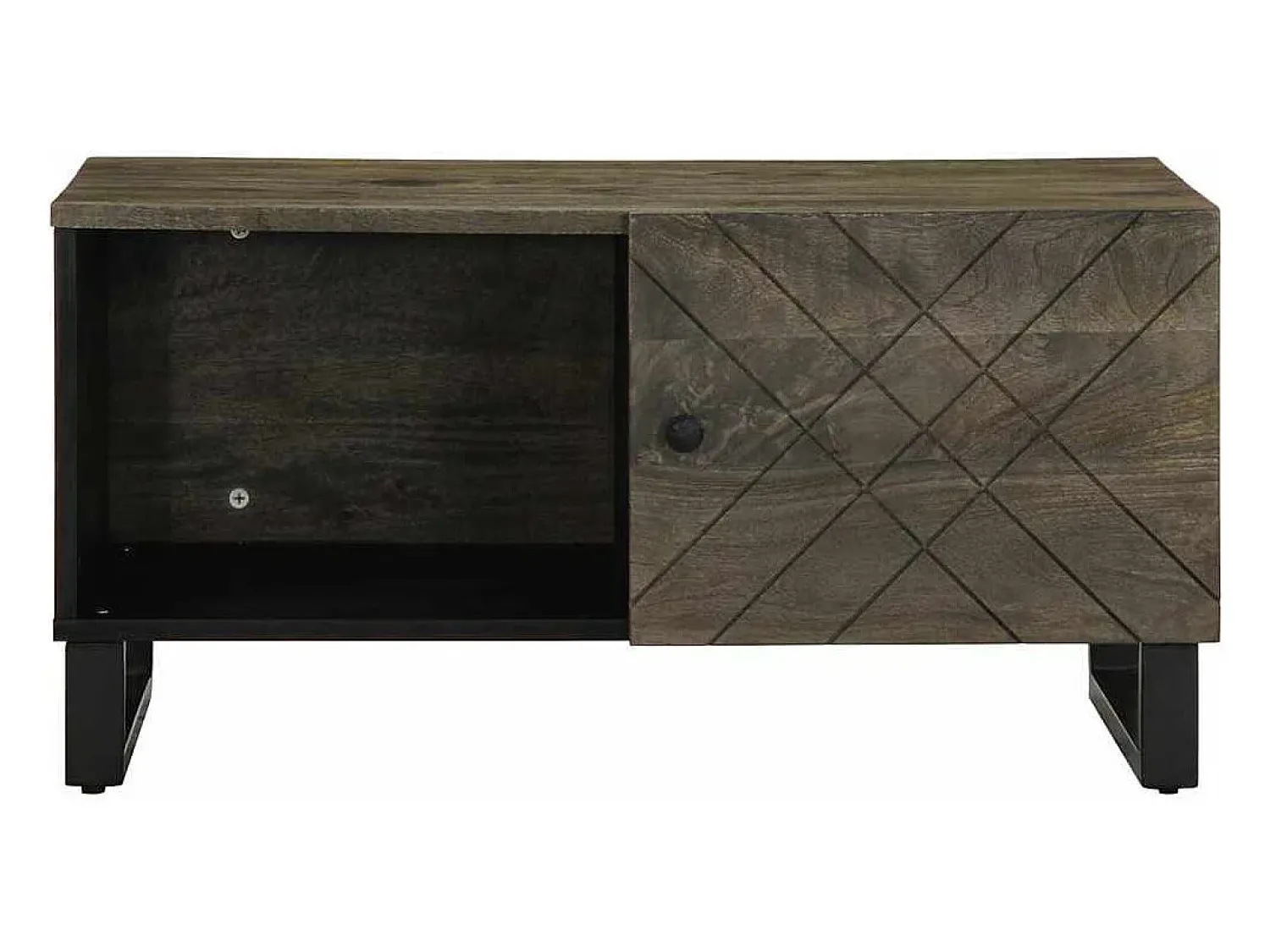 Mesa De Centro* Mesa de centro | Mesa de apoio 80x50x40 cm madeira de mangueira maciça Preto