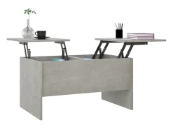 Mesa de centro | Mesa de apoio 80x50x42.5 cm madeira processada cinza cimento^ Mesa De Centro
