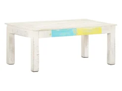 Mesa De Centro| Mesa de centro | Mesa de apoio 110x60x45cm madeira de mangueira maciça Branco
