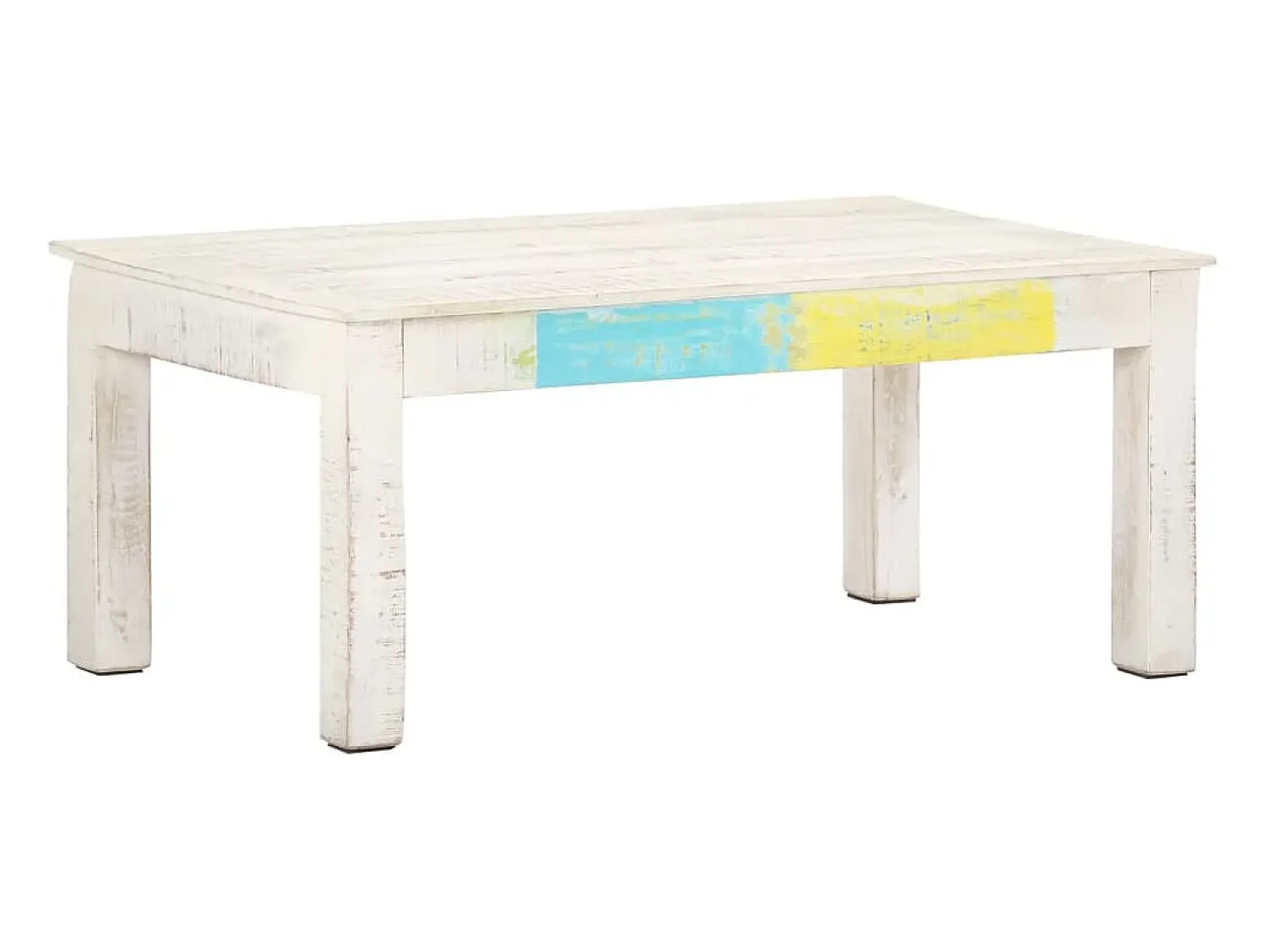 Mesa De Centro| Mesa de centro | Mesa de apoio 110x60x45cm madeira de mangueira maciça Branco