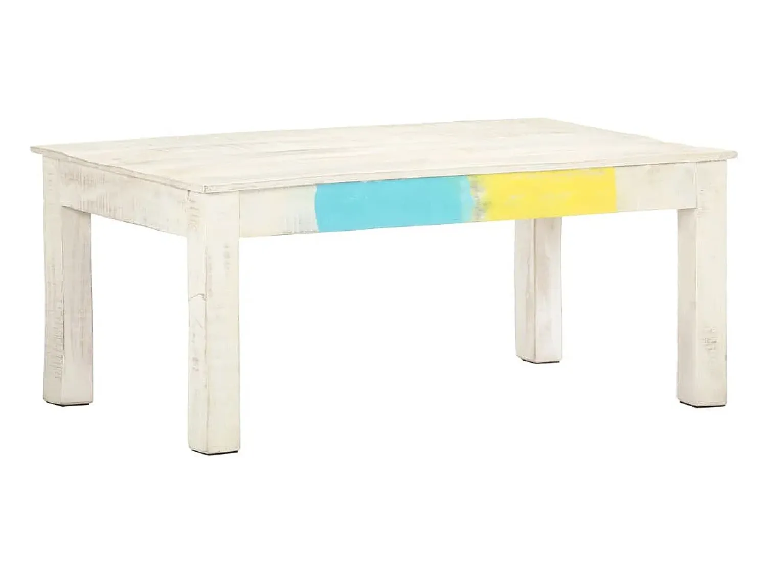 Mesa De Centro| Mesa de centro | Mesa de apoio 110x60x45cm madeira de mangueira maciça Branco