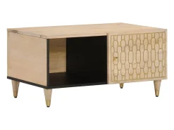 Mesa De Centro* Mesa de centro | Mesa de apoio | Mesa de café 80x50x40 cm madeira de mangueira maciça Castanho