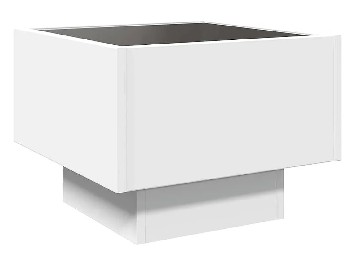 Best Mesa de centro | Mesa de apoio c/ LEDs 40x40x30 cm derivados de madeira Branco