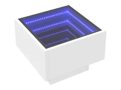 Best Mesa de centro | Mesa de apoio c/ LEDs 40x40x30 cm derivados de madeira Branco