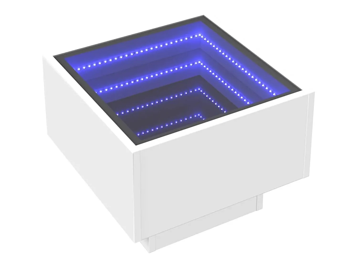 Best Mesa de centro | Mesa de apoio c/ LEDs 40x40x30 cm derivados de madeira Branco