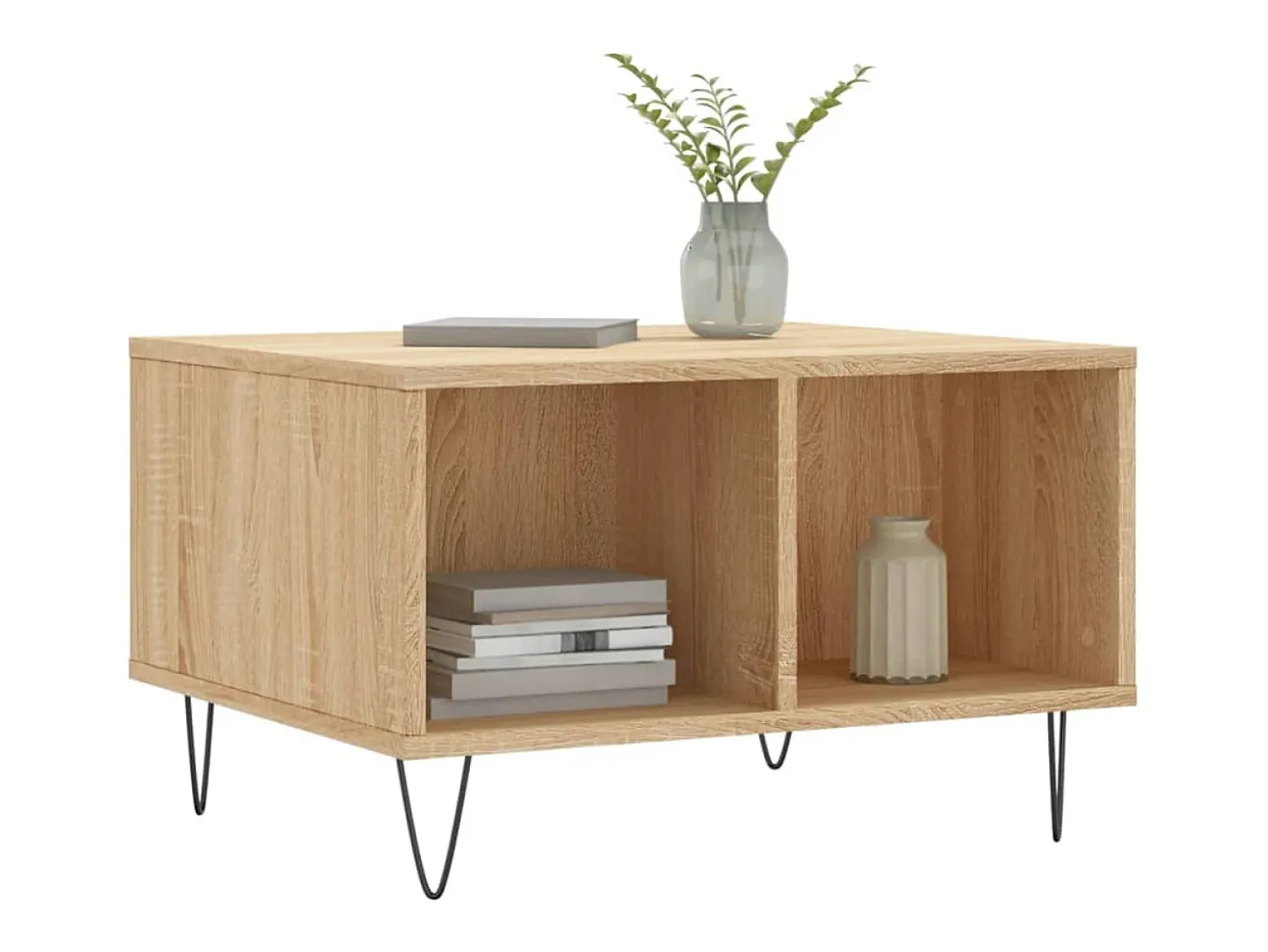 Mesa de centro | Mesa de apoio 60x50x36.5 cm derivados madeira carvalho sonoma^ Mesa De Centro