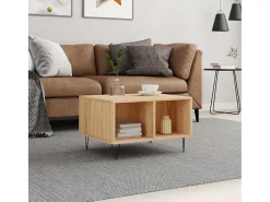 Mesa de centro | Mesa de apoio 60x50x36.5 cm derivados madeira carvalho sonoma^ Mesa De Centro