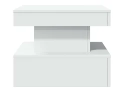 Mesa de centro | Mesa de apoio com luzes LED 50x50x40 cm Branco