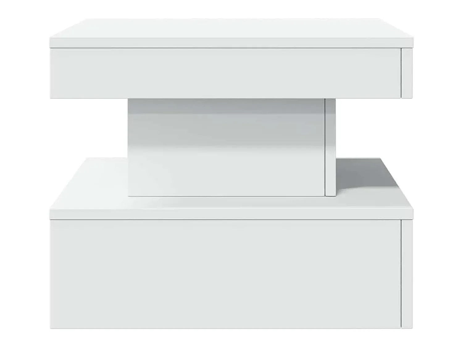 Mesa de centro | Mesa de apoio com luzes LED 50x50x40 cm Branco