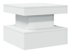 Mesa de centro | Mesa de apoio com luzes LED 50x50x40 cm Branco