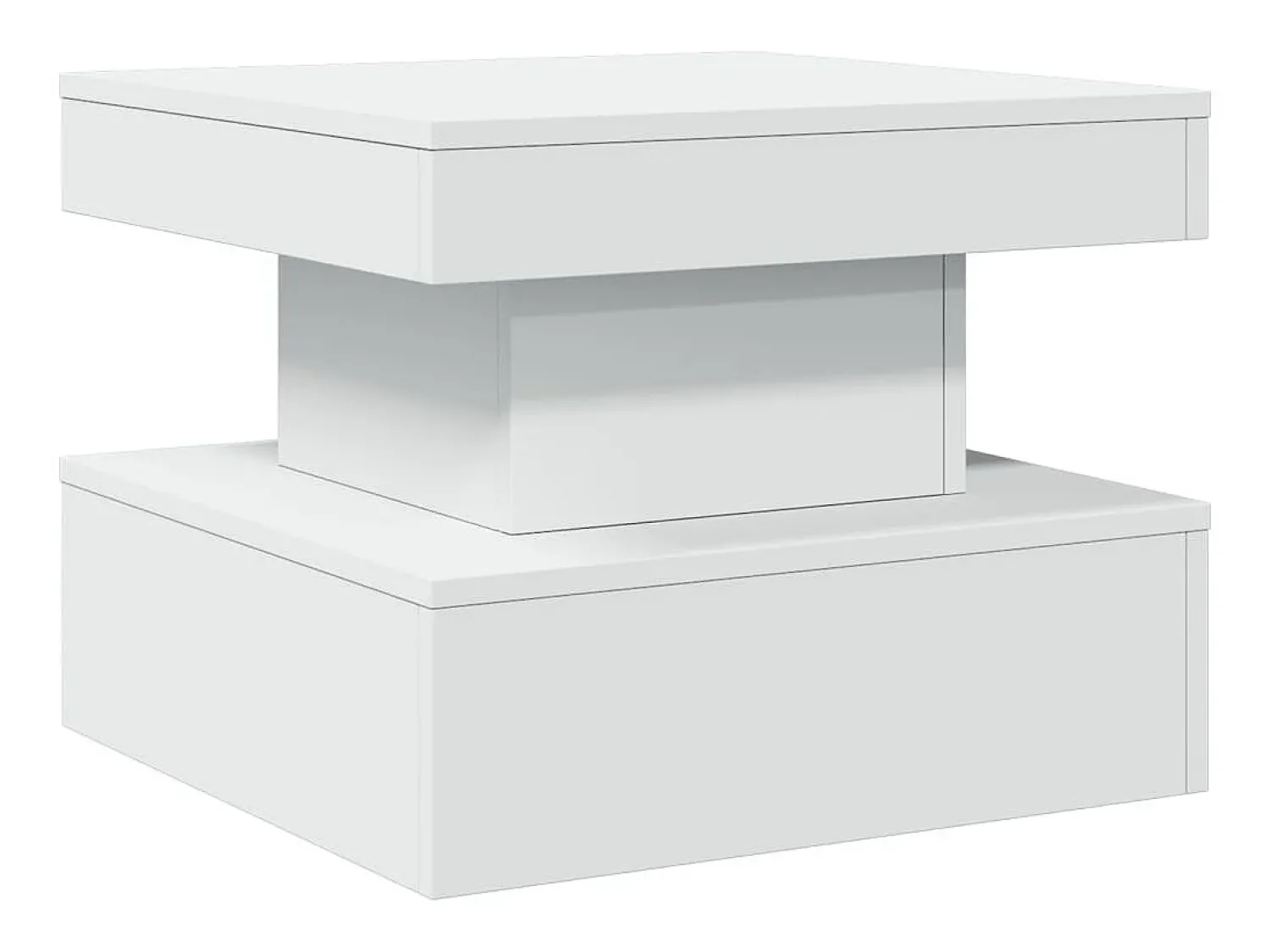 Mesa de centro | Mesa de apoio com luzes LED 50x50x40 cm Branco