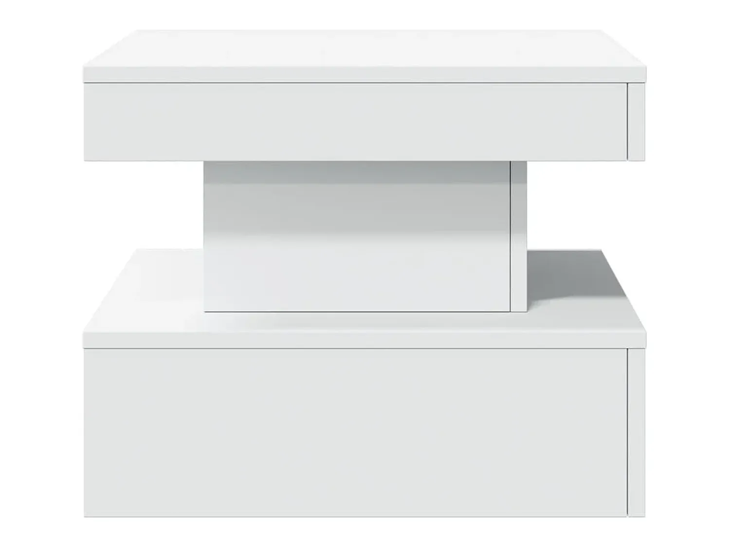 Mesa de centro | Mesa de apoio com luzes LED 50x50x40 cm Branco
