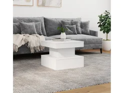 Mesa de centro | Mesa de apoio com luzes LED 50x50x40 cm Branco