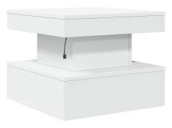 Mesa de centro | Mesa de apoio com luzes LED 50x50x40 cm Branco