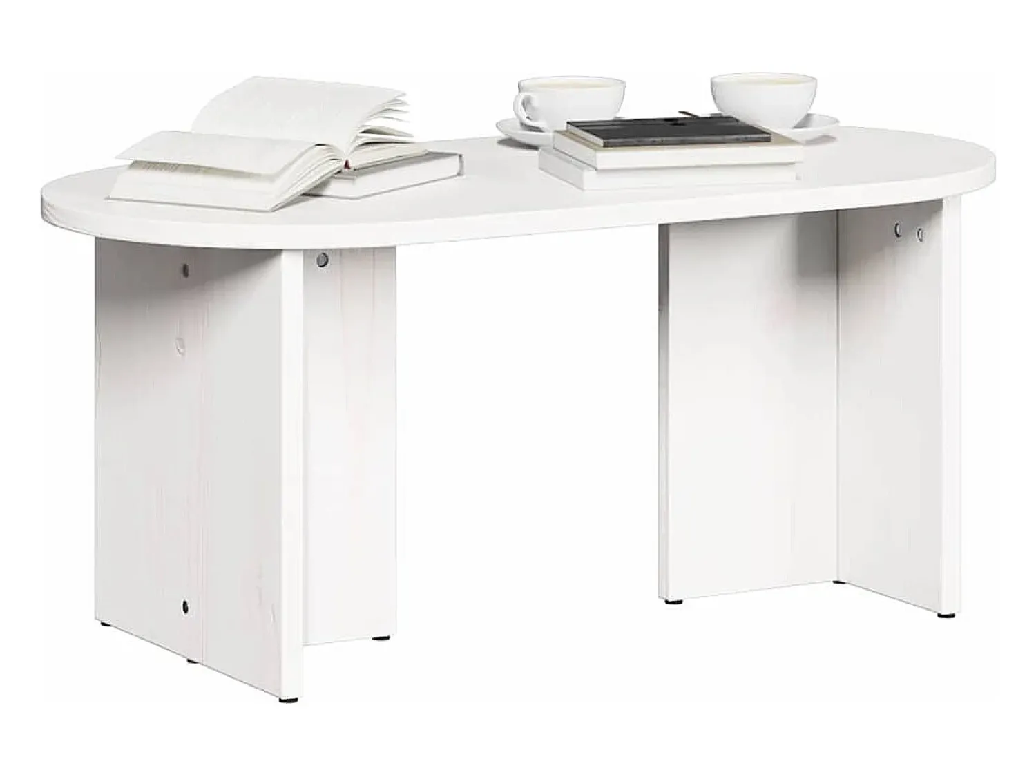 Mesa De Centro| Mesa de centro | Mesa de apoio 80x39.5x35 cm Madeira de pinho maciça Branco
