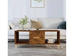 Mesa De Centro* Mesa de centro | Mesa de apoio 102x50x40 cm derivados madeira carvalho fumado Castanho
