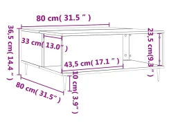 Online Mesa de centro | Mesa de apoio 80x80x36.5 cm derivados de madeira Branco