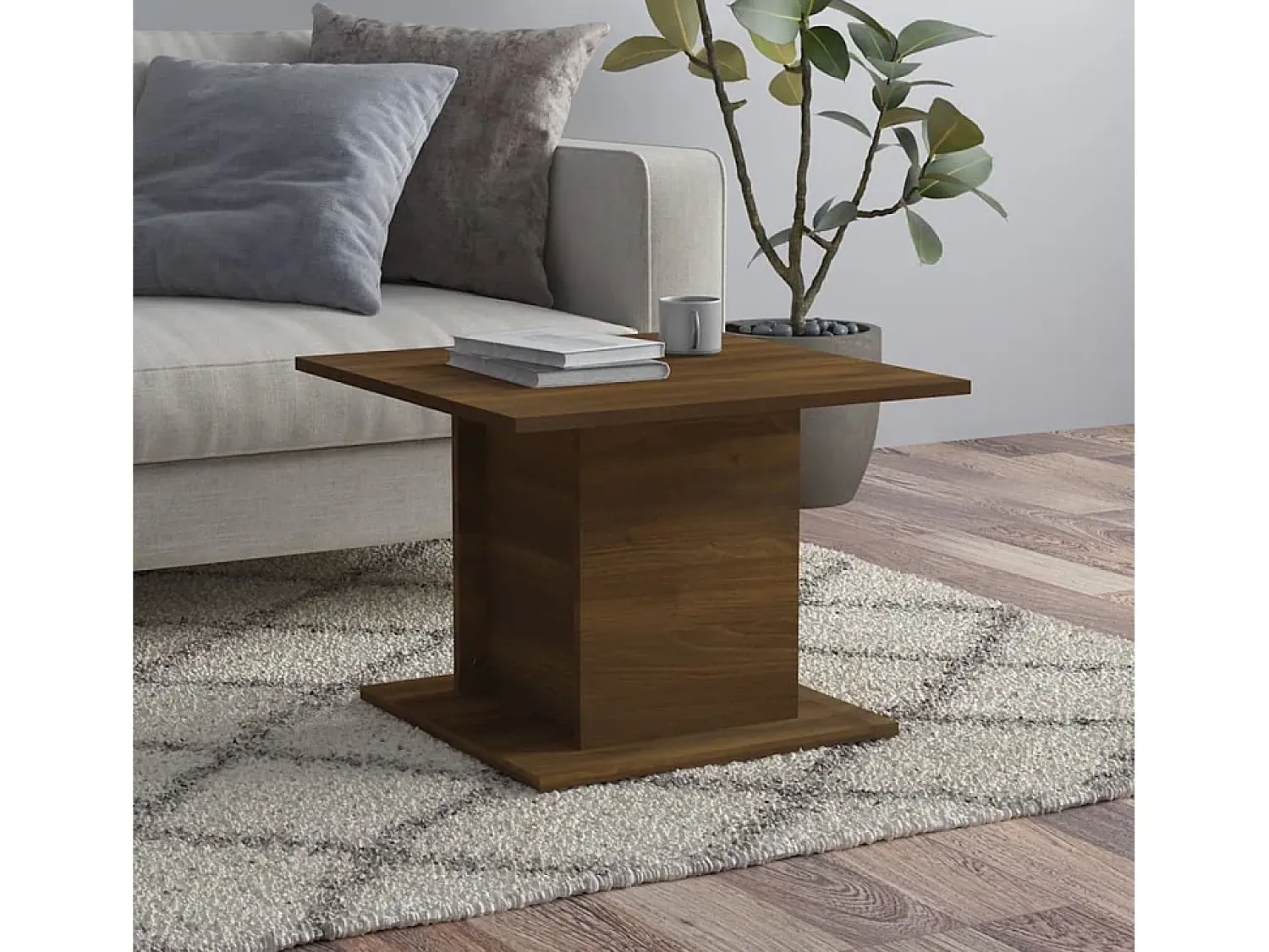 Mesa De Centro| Mesa de centro | Mesa de apoio derivados de madeira carvalho Castanho