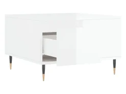 Mesa De Centro| Mesa de centro | Mesa de apoio 55x55x36.5 cm derivados madeira brilhante Branco