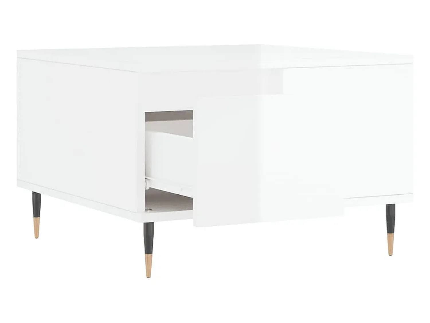 Mesa De Centro| Mesa de centro | Mesa de apoio 55x55x36.5 cm derivados madeira brilhante Branco