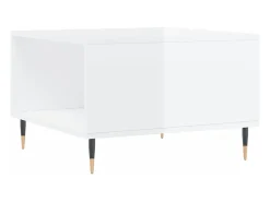 Mesa De Centro| Mesa de centro | Mesa de apoio 55x55x36.5 cm derivados madeira brilhante Branco