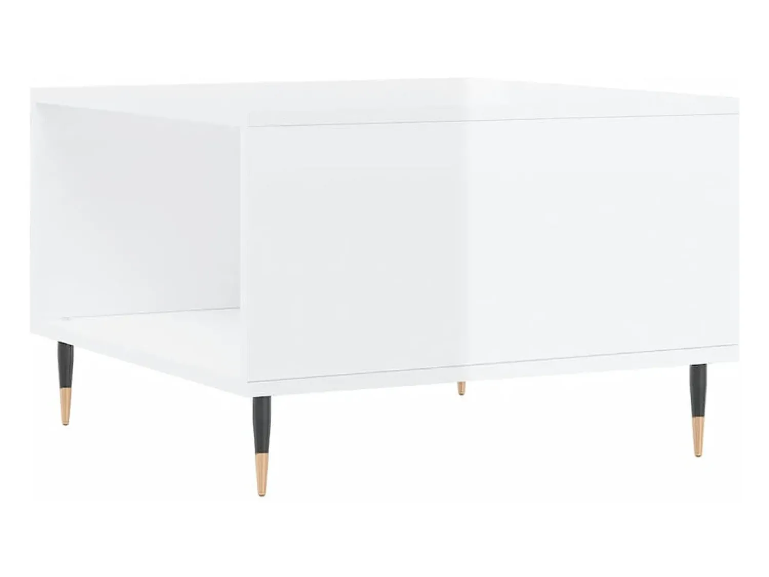 Mesa De Centro| Mesa de centro | Mesa de apoio 55x55x36.5 cm derivados madeira brilhante Branco