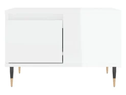 Mesa De Centro| Mesa de centro | Mesa de apoio 55x55x36.5 cm derivados madeira brilhante Branco