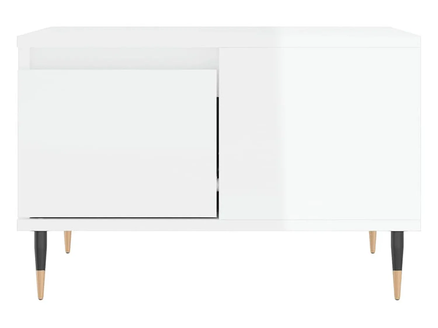 Mesa De Centro| Mesa de centro | Mesa de apoio 55x55x36.5 cm derivados madeira brilhante Branco