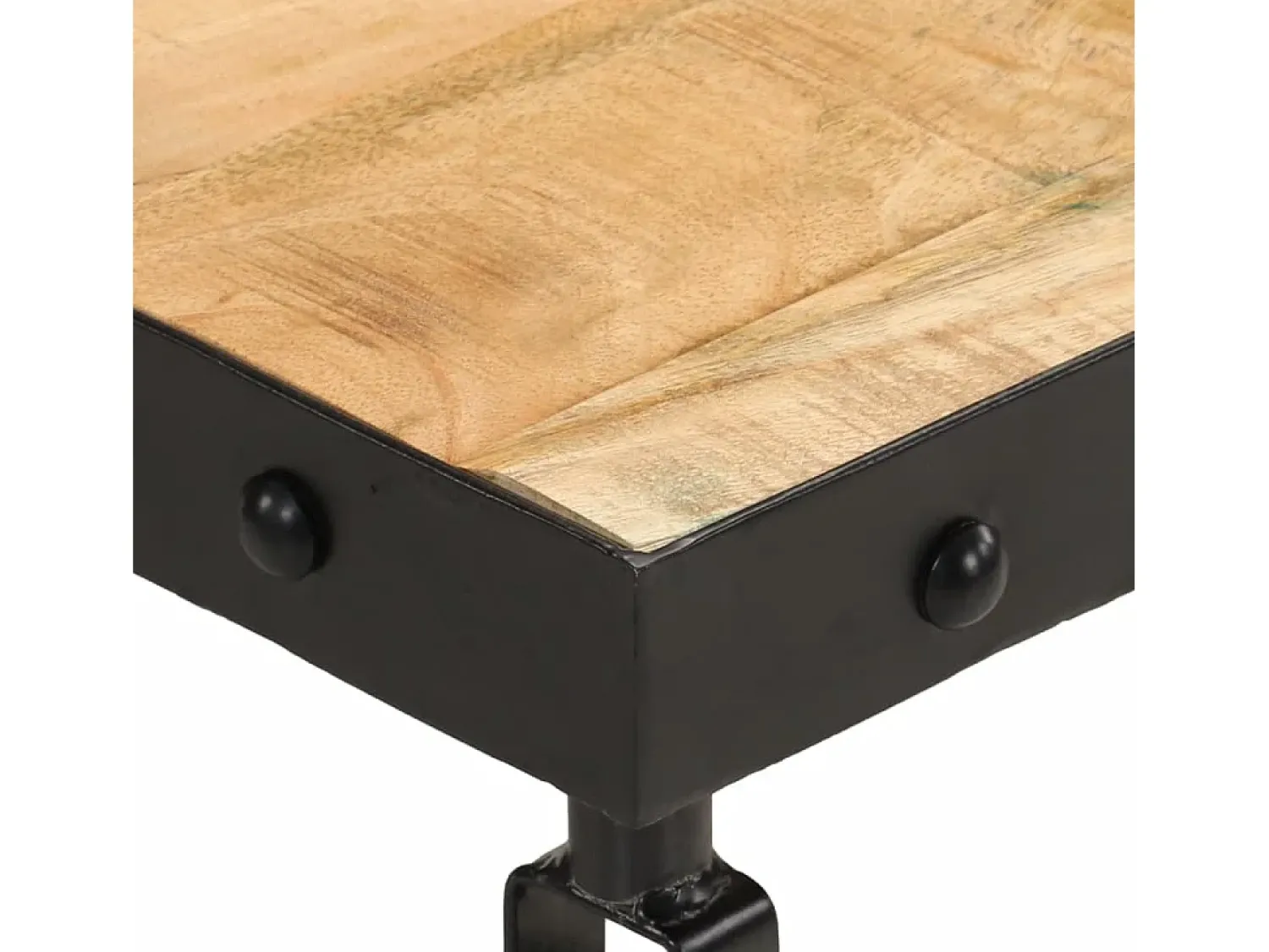 Mesa De Centro* Mesa de centro | Mesa de apoio c/ rodas madeira mangueira maciça 100x55x26 cm Castanho