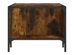 Mesa De Centro| Mesa de centro | Mesa de apoio | Mesa de café c/ prateleira derivados de madeira carvalho fumado Castanho