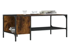 Mesa De Centro| Mesa de centro | Mesa de apoio | Mesa de café c/ prateleira derivados de madeira carvalho fumado Castanho