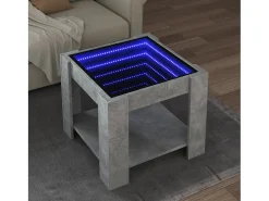 Mesa de centro | Mesa de apoio c/ LEDs 53x53x45 derivados de madeira^ Mesa De Centro