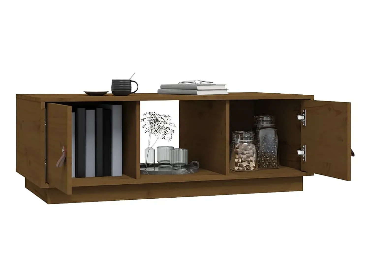 Mesa de centro | Mesa de apoio 100x50x35 cm pinho maciço mel^ Mesa De Centro