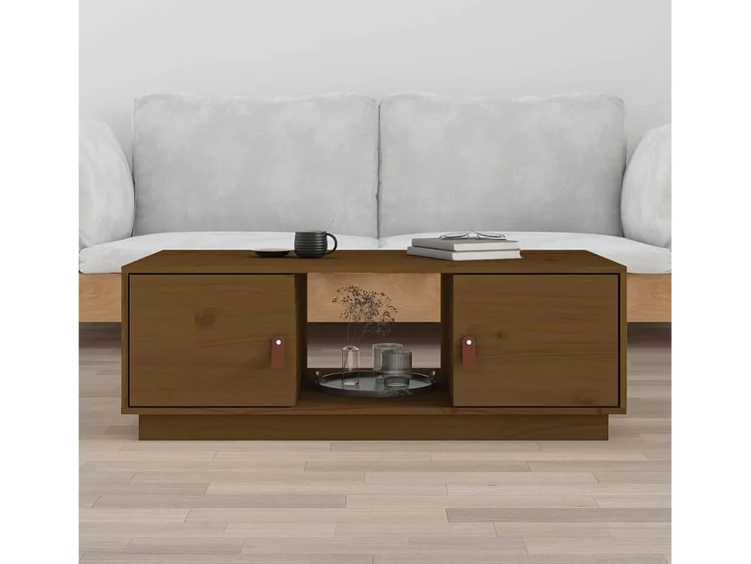 Mesa de centro | Mesa de apoio 100x50x35 cm pinho maciço mel^ Mesa De Centro