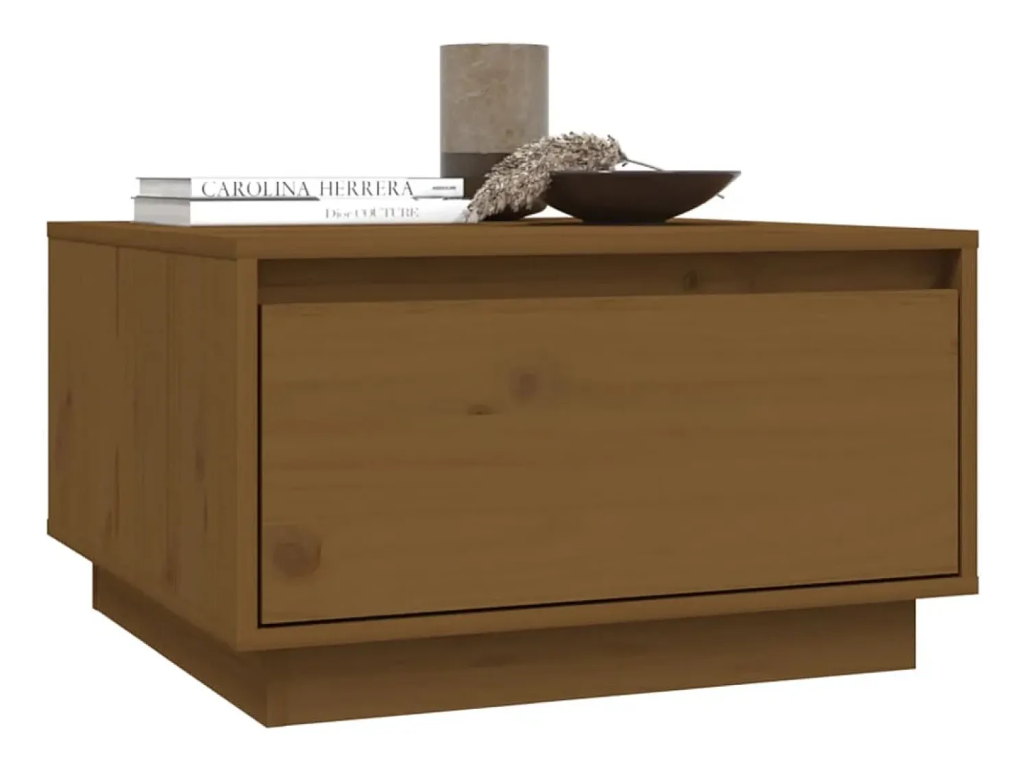 Mesa De Centro| Mesa de centro | Mesa de apoio 55x56x32 cm pinho maciço mel Castanho