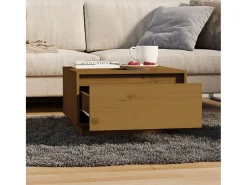 Mesa De Centro| Mesa de centro | Mesa de apoio 55x56x32 cm pinho maciço mel Castanho