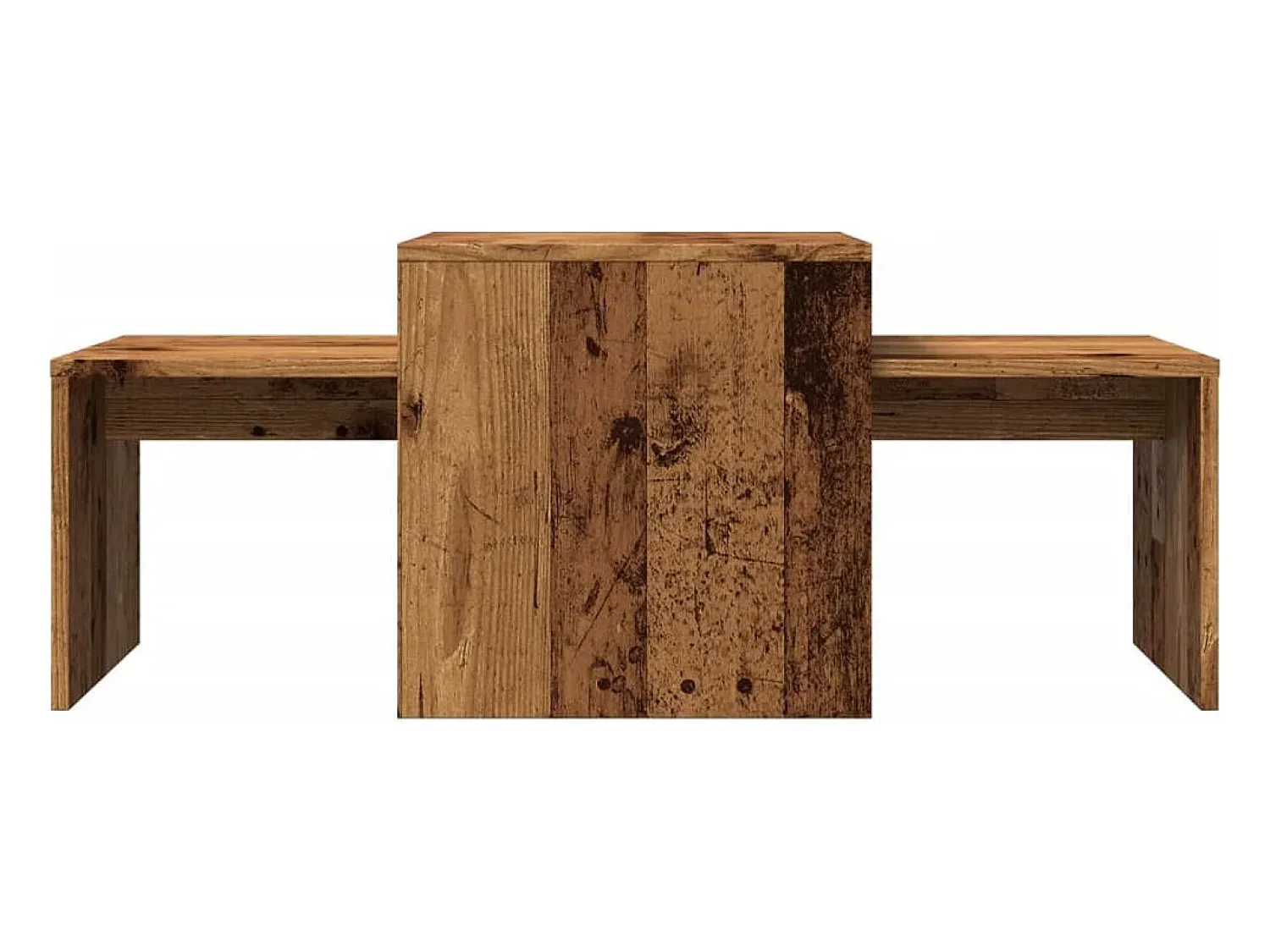Mesa De Centro* Mesa de centro | Mesa de apoio | Mesa de café 100x48x40 cm derivados de madeira madeira velha Castanho