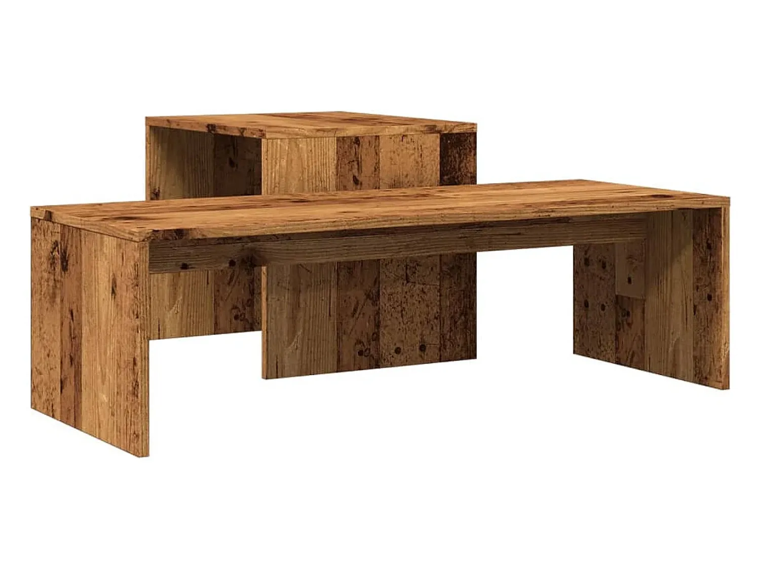 Mesa De Centro* Mesa de centro | Mesa de apoio | Mesa de café 100x48x40 cm derivados de madeira madeira velha Castanho