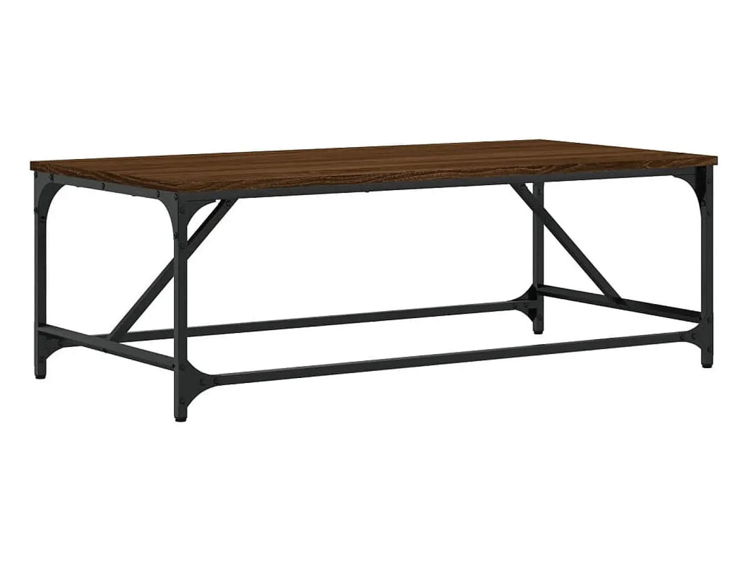 Mesa De Centro* Mesa de centro | Mesa de apoio 100x50x35 cm derivados madeira carvalho Castanho