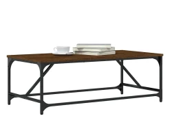 Mesa De Centro* Mesa de centro | Mesa de apoio 100x50x35 cm derivados madeira carvalho Castanho