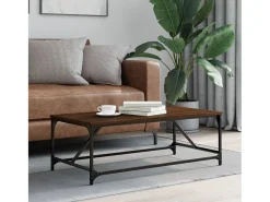 Mesa De Centro* Mesa de centro | Mesa de apoio 100x50x35 cm derivados madeira carvalho Castanho
